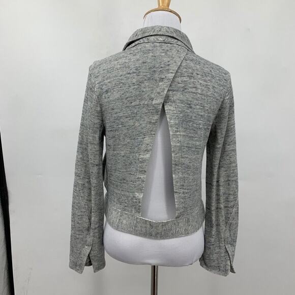 10 Crosby Derek Lam Jacket Womens 2 Gray Tweed Open Front Cutout Flyaway Cropped - Picture 6 of 12